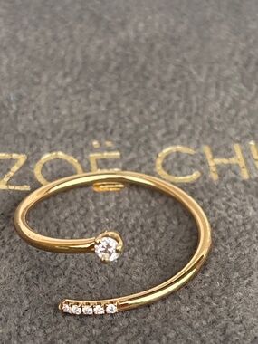 Zoe Chicco 14K Gold Diamond Bypass Ring Sz. 8